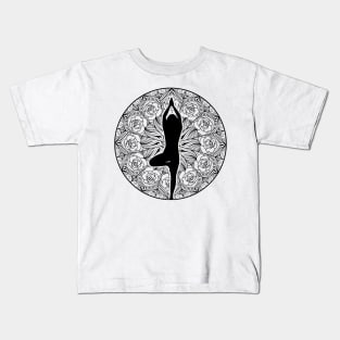 Mandala Yoga Girl Kids T-Shirt